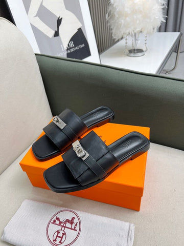 Hermes Sandals low Black