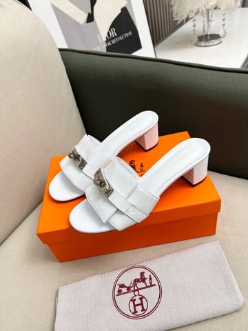 Hermes Sandals White High