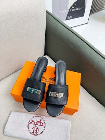 Hermes Sandals Black high
