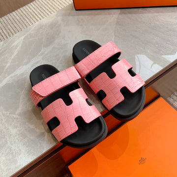Hermes Sandals Pink / Black