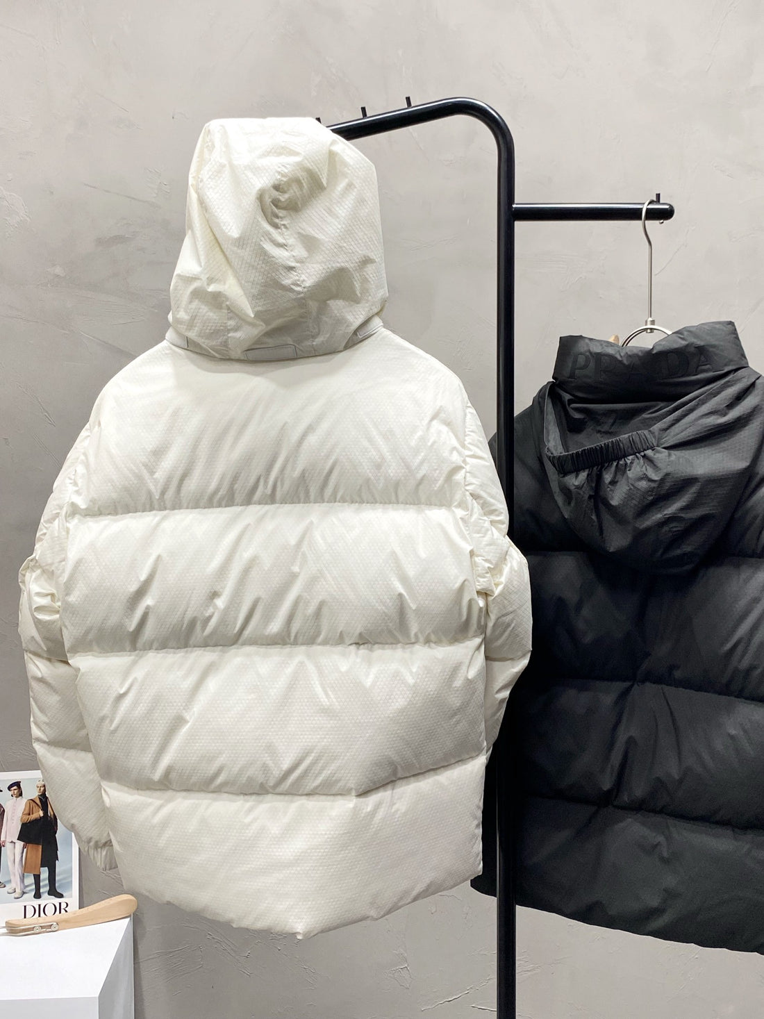 Prada Puffer Jacket Black/White