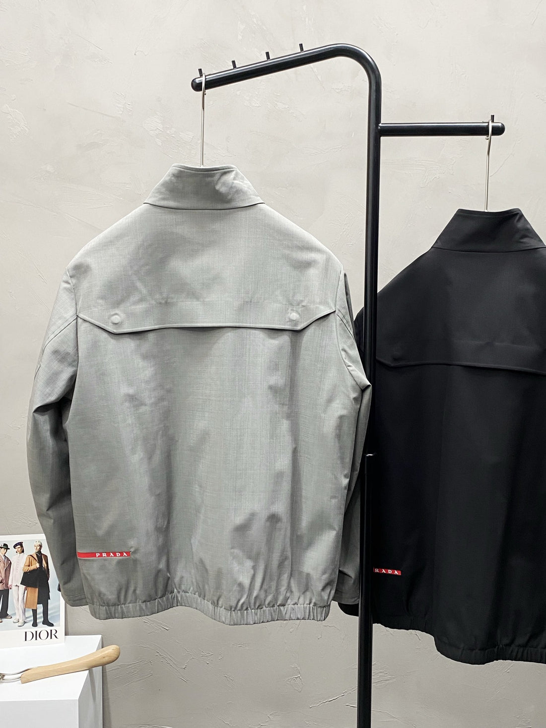 Prada Jackets Black/Grey