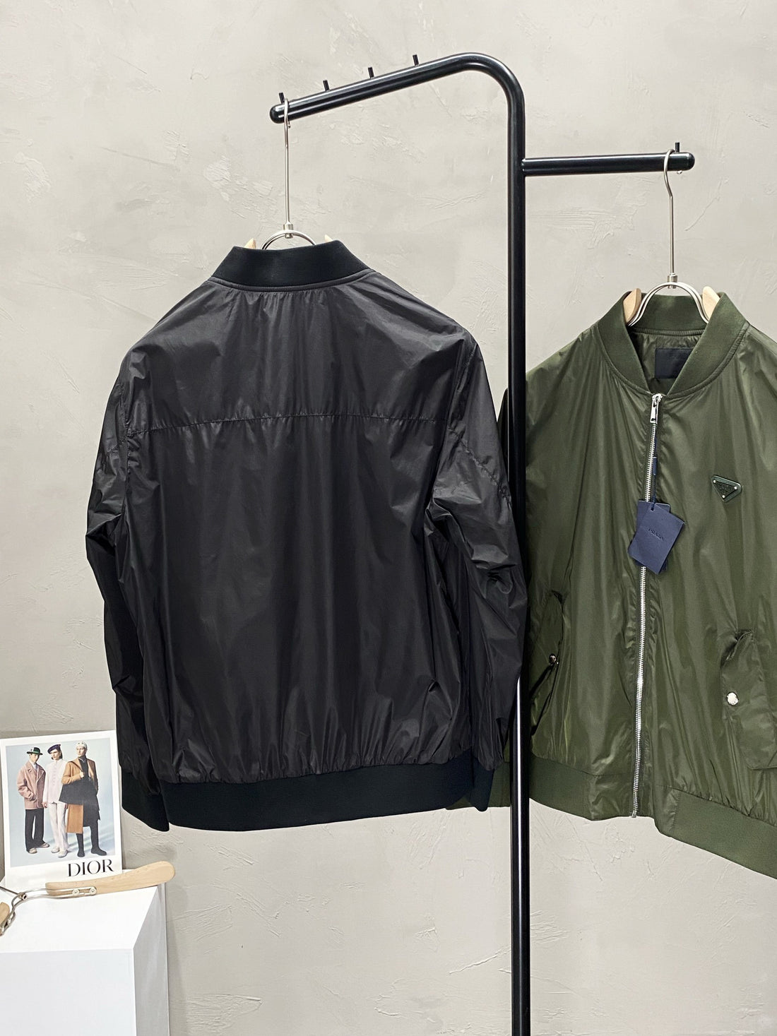 Prada Jackets Black/Green