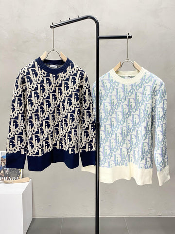 Dior Pullover Dark Blue light Blue