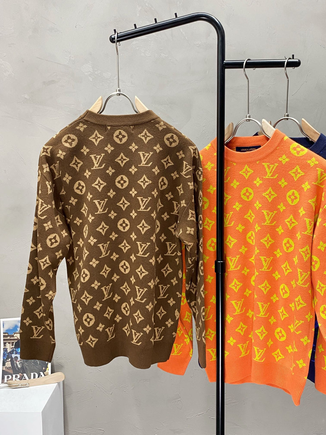 Louis Vuitton Pullovers Blue/Brown/Orange