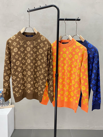Louis Vuitton Pullovers Blue/Brown/Orange