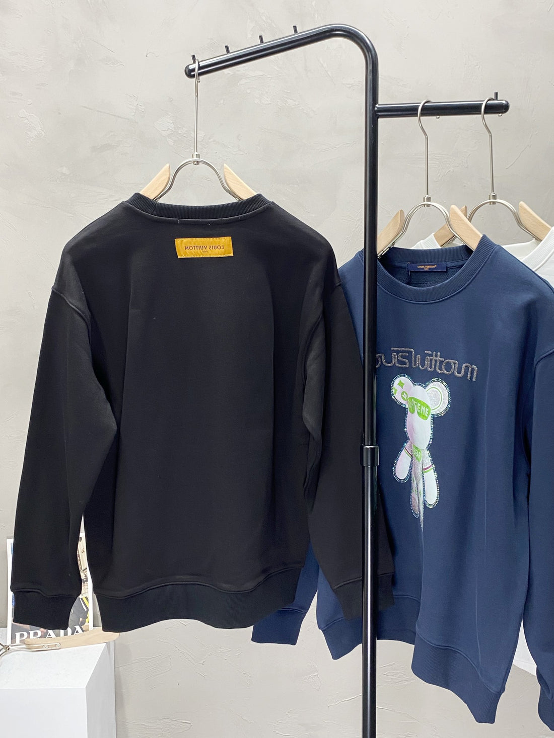 Louis Vuitton Pullovers Black/White/Blue