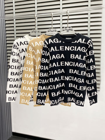 Balenciaga Pullovers Black/White/Brown