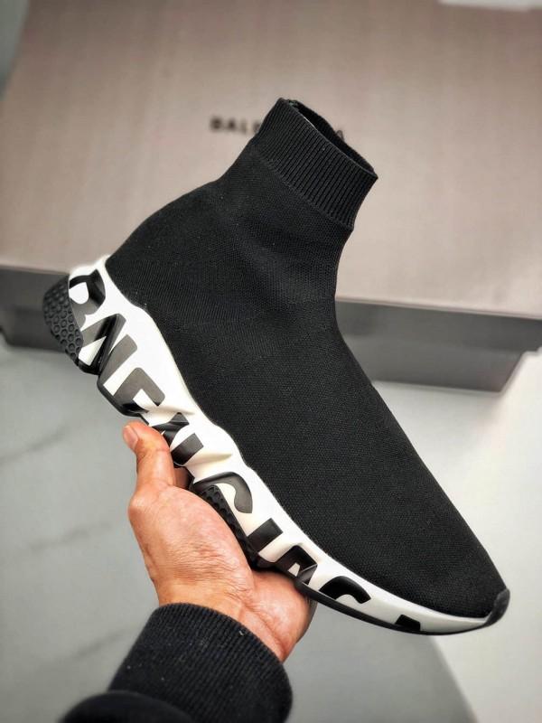 Balenciaga Trainer Black and White with Logo