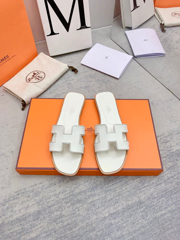 Hermes Sandals White