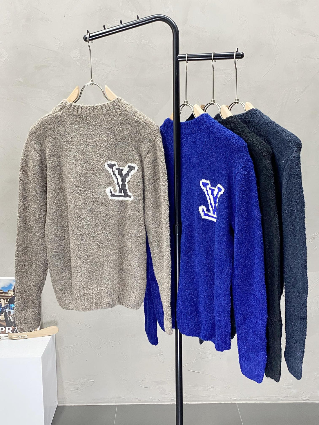 Louis Vuitton Pullovers White/Blue/Dark Blue