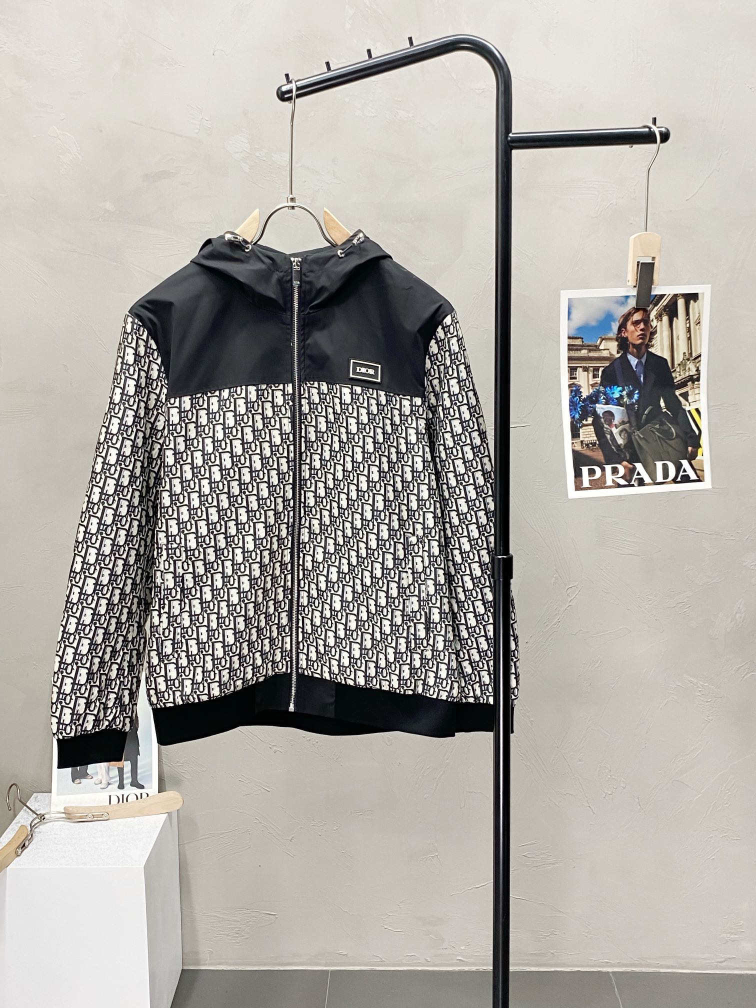Dior Jacket Balck with White Logo Design
