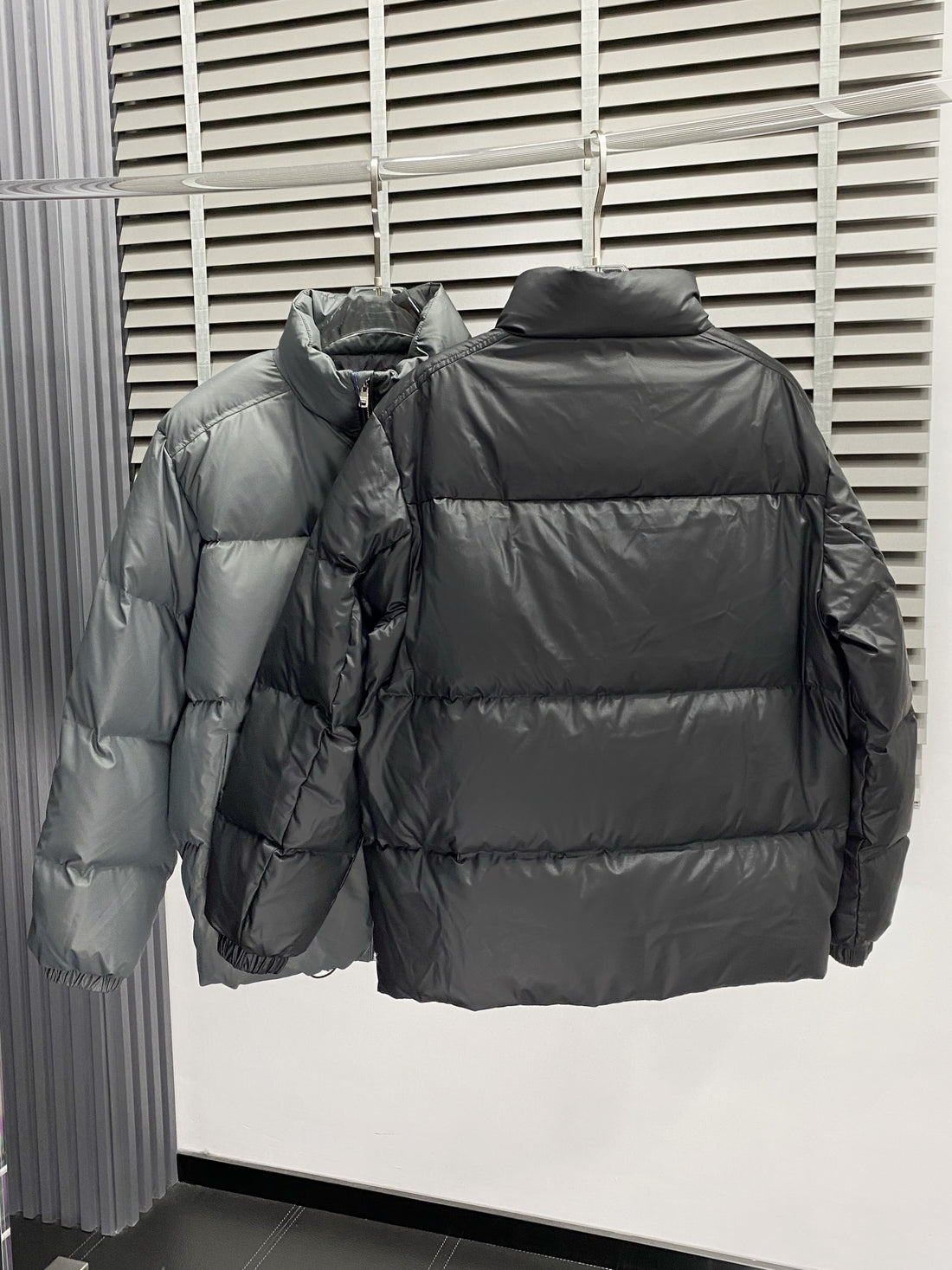 Prada Puffer Jackets Black/Grey